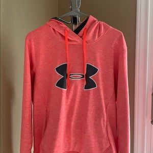 Pink and grey under armour hoodie